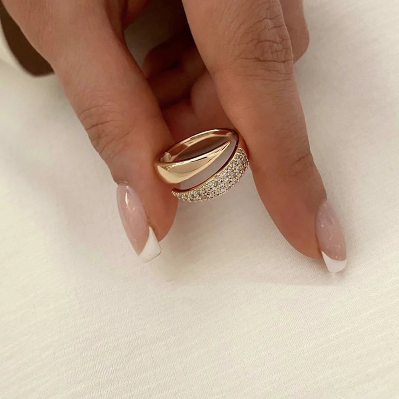 Golden Sun Ring with Natural Stone